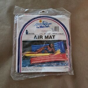 Vintage 1992 Intex The Wet Set Pool Air Mat, Orange, 72" x 27", New Sealed